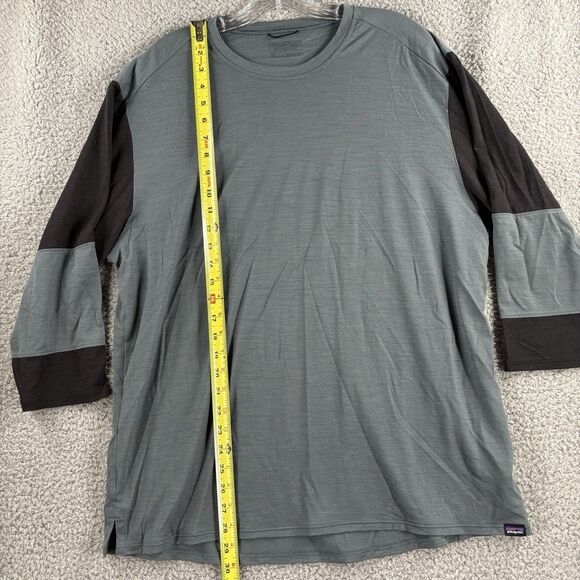 Patagonia Shirt Mens Extra Large XL Merino Wool Blend 3/4 Sleeve Bike Jersey - Picture 4 of 14